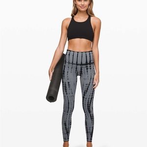 Lululemon Wunder Under High Rise Tight 28” Luxtreme Grey Black Tie Dye size 10